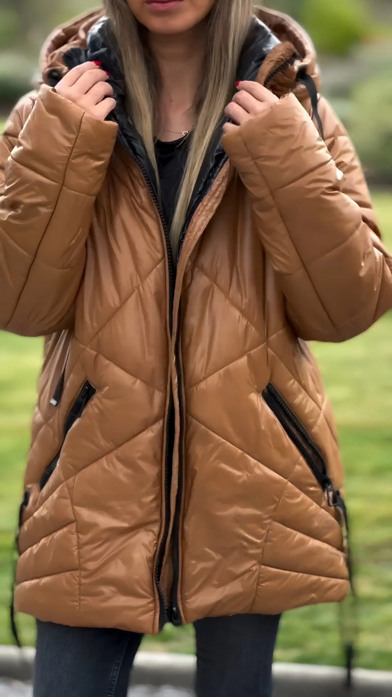 Women's Hooded Long Sleeve Autumn and Winter Casual Cotton Coat